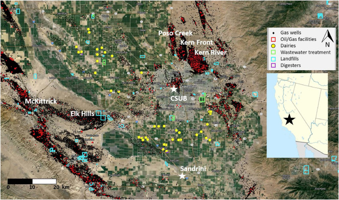 Map of San Joaquin Valley Methane Sources